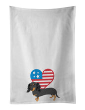 Load image into Gallery viewer, Dachshund Black and Tan #2 Patriotic White Kitchen Towel Set of 2