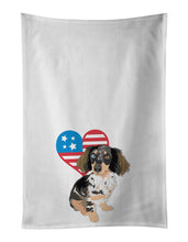 Load image into Gallery viewer, Dachshund Dapple #1 Patriotic White Kitchen Towel Set of 2