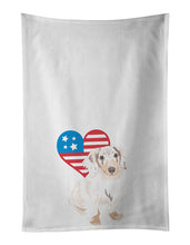 Load image into Gallery viewer, Dachshund Dapple #2 Patriotic White Kitchen Towel Set of 2