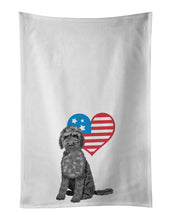 Load image into Gallery viewer, Doodle Black #2 Patriotic White Kitchen Towel Set of 2