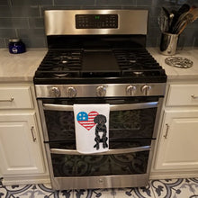 Load image into Gallery viewer, Doodle Black and White #2 Patriotic White Kitchen Towel Set of 2