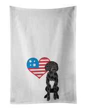Load image into Gallery viewer, Doodle Black and White #2 Patriotic White Kitchen Towel Set of 2