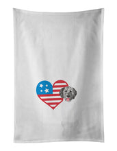 Load image into Gallery viewer, Doodle Silver #3 Patriotic White Kitchen Towel Set of 2