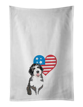 Load image into Gallery viewer, Doodle Silver and White #1 Patriotic White Kitchen Towel Set of 2