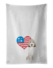 Load image into Gallery viewer, Doodle Tricolor #1 Patriotic White Kitchen Towel Set of 2