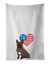 Load image into Gallery viewer, French Bulldog Brindle #1 Patriotic White Kitchen Towel Set of 2