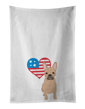 Load image into Gallery viewer, French Bulldog Cream Patriotic White Kitchen Towel Set of 2