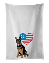 Load image into Gallery viewer, German Shepherd Bicolor Patriotic White Kitchen Towel Set of 2