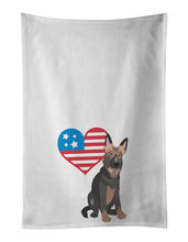 Load image into Gallery viewer, German Shepherd Puppy Patriotic White Kitchen Towel Set of 2