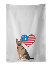 Load image into Gallery viewer, German Shepherd Red and Black Patriotic White Kitchen Towel Set of 2