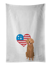 Load image into Gallery viewer, Golden Retriever Red #1 Patriotic White Kitchen Towel Set of 2
