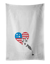 Load image into Gallery viewer, Siberian Husky Puppy Patriotic White Kitchen Towel Set of 2