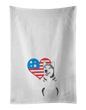 Load image into Gallery viewer, Siberian Husky Silver and White #1 Patriotic White Kitchen Towel Set of 2
