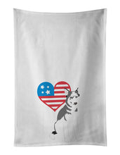 Load image into Gallery viewer, Siberian Husky Silver and White #2 Patriotic White Kitchen Towel Set of 2