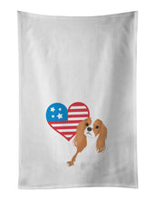 Load image into Gallery viewer, Cavalier King Charles Spaniel Blenheim #1 Patriotic White Kitchen Towel Set of 2