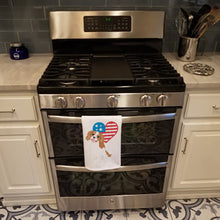 Load image into Gallery viewer, Cavalier King Charles Spaniel Blenheim #2 Patriotic White Kitchen Towel Set of 2