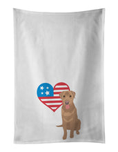 Load image into Gallery viewer, Labrador Retriever Red Patriotic White Kitchen Towel Set of 2