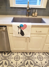 Load image into Gallery viewer, Pit Bull Black #3 Patriotic White Kitchen Towel Set of 2