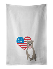 Load image into Gallery viewer, Pit Bull Blue #2 Patriotic White Kitchen Towel Set of 2