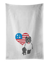 Load image into Gallery viewer, Pit Bull Blue #7 Patriotic White Kitchen Towel Set of 2