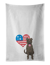 Load image into Gallery viewer, Pit Bull Brindle #1 Patriotic White Kitchen Towel Set of 2