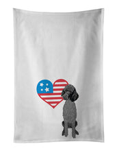 Load image into Gallery viewer, Poodle Standard Black Patriotic White Kitchen Towel Set of 2