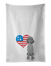 Load image into Gallery viewer, Poodle Standard Gray Patriotic White Kitchen Towel Set of 2