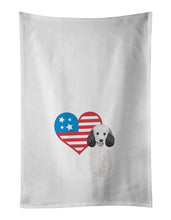 Load image into Gallery viewer, Poodle Standard Silver Patriotic White Kitchen Towel Set of 2