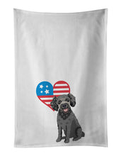 Load image into Gallery viewer, Poodle Toy Grey Patriotic White Kitchen Towel Set of 2