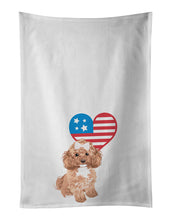 Load image into Gallery viewer, Poodle Toy Red Patriotic White Kitchen Towel Set of 2