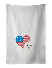 Load image into Gallery viewer, Poodle Toy White Patriotic White Kitchen Towel Set of 2