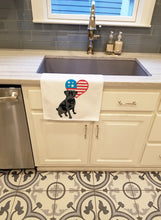 Load image into Gallery viewer, Pug Black #2 Patriotic White Kitchen Towel Set of 2