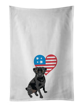 Load image into Gallery viewer, Pug Black #2 Patriotic White Kitchen Towel Set of 2