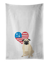 Load image into Gallery viewer, Pug Fawn #1 Patriotic White Kitchen Towel Set of 2