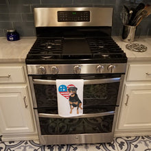 Load image into Gallery viewer, Rottweiler Black and Tan #1 Patriotic White Kitchen Towel Set of 2