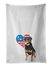 Load image into Gallery viewer, Rottweiler Black and Tan #1 Patriotic White Kitchen Towel Set of 2