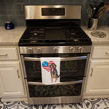Load image into Gallery viewer, Rottweiler Black and Tan #4 Patriotic White Kitchen Towel Set of 2