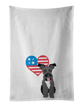 Load image into Gallery viewer, Schnauzer Black #3 Patriotic White Kitchen Towel Set of 2