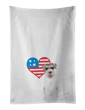 Load image into Gallery viewer, Schnauzer Salt and Pepper #3 Patriotic White Kitchen Towel Set of 2