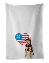 Load image into Gallery viewer, Shiba Inu Black and Tan Patriotic White Kitchen Towel Set of 2