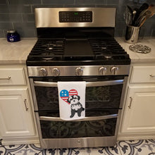 Load image into Gallery viewer, Shih-Tzu Black and White #2 Patriotic White Kitchen Towel Set of 2