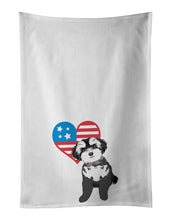 Load image into Gallery viewer, Shih-Tzu Black and White #2 Patriotic White Kitchen Towel Set of 2
