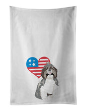 Load image into Gallery viewer, Shih-Tzu Silver and White #2 Patriotic White Kitchen Towel Set of 2