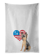 Load image into Gallery viewer, Yorkie Black and Gold #2 Patriotic White Kitchen Towel Set of 2