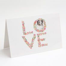 Load image into Gallery viewer, Australian Shepherd #6 LOVE Greeting Cards -  Blank Note Cards – 8-Pack of Artist-Designed Cards with Envelopes