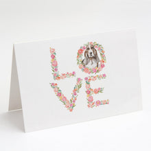 Load image into Gallery viewer, Basset Hound #6 LOVE Greeting Cards -  Blank Note Cards – 8-Pack of Artist-Designed Cards with Envelopes