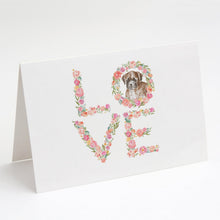 Load image into Gallery viewer, Boxer #6 LOVE Greeting Cards -  Blank Note Cards – 8-Pack of Artist-Designed Cards with Envelopes