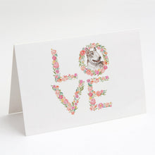 Load image into Gallery viewer, Bull Terrier #1 LOVE Greeting Cards -  Blank Note Cards – 8-Pack of Artist-Designed Cards with Envelopes