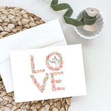 Load image into Gallery viewer, Bull Terrier #6 LOVE Greeting Cards -  Blank Note Cards – 8-Pack of Artist-Designed Cards with Envelopes