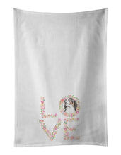 Load image into Gallery viewer, Cavalier Spaniel Tricolor LOVE White Kitchen Towel Set of 2